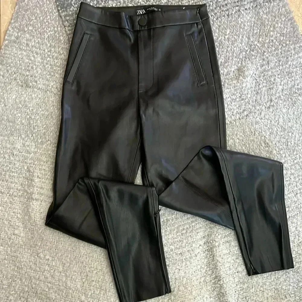 (14) Zara  faux leather pants